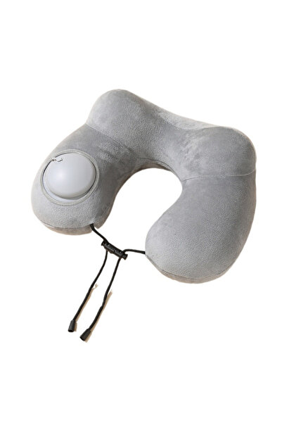 Choice وسادة رقبة محمولة قابلة للضغط والنفخ، قطعة واحدة باللون الرمادي، قابلة...