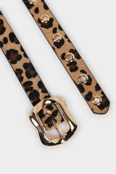 DeFacto Women's Leopard Patterned Faux Leather Casual Belt F3368Axns