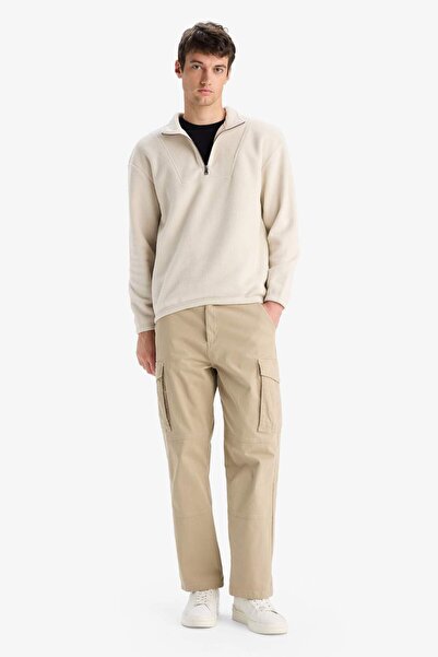 DeFacto Φούτερ με μισό φερμουάρ με ψηλό γιακά με χαλαρή εφαρμογή E8632AX25WN