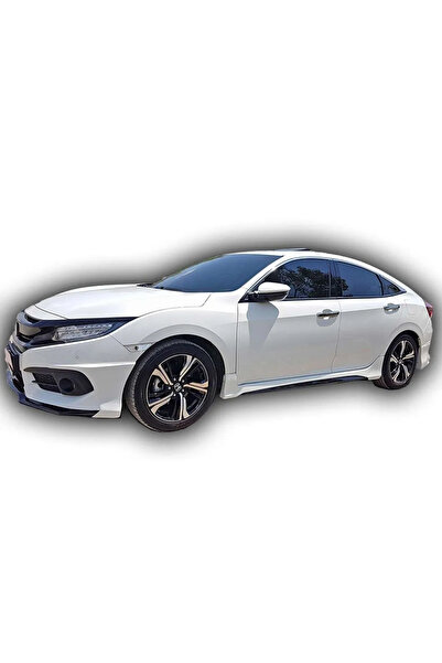AkmTuning Honda Civic Fc5 Turbo Yan Marşpiyel Seti Plastik 2 Adet Mat Siyah 2016 2017 2018 2019 2020 2021