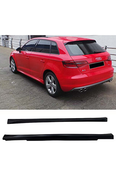 Genel Markalar Audi A3 8V HB Aero Yan Marşpiyel Seti Plastik 2 Adet Mat Siyah...