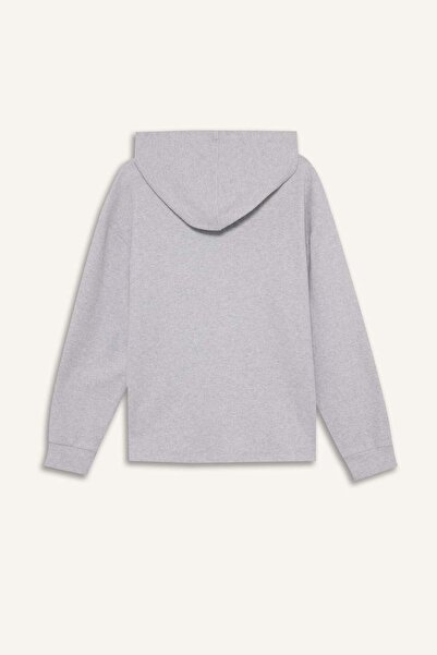 DeFacto Relax Fit Kapüşonlu Baskılı Sweatshirt F7889AX25WN