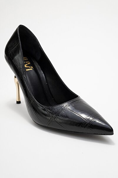 LuviShoes Hudson Black Print Women's Heeled Shoes