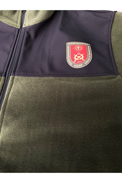 kho military design Kara Harp School Khaki Fleece Coat Unisex (Size m)