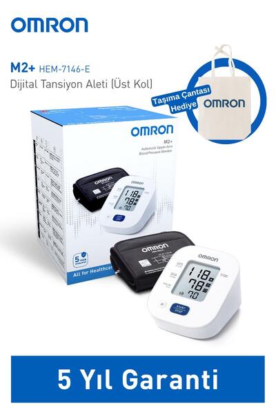 Omron M2+ Geniş Manşetli Üst Koldan Pilli Dijital Tansiyon Aleti – 30 Ölçüm H...