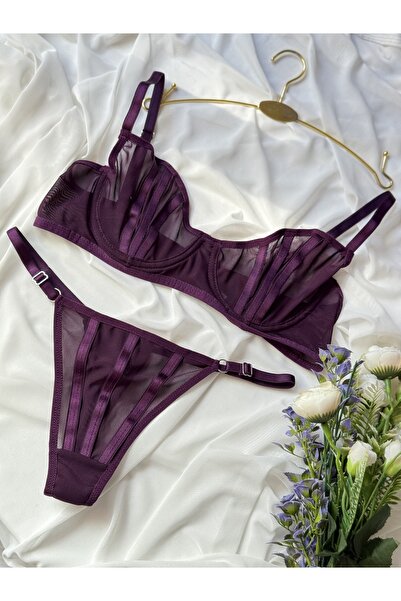 Genel Markalar Şeritli Mor Brode Takım