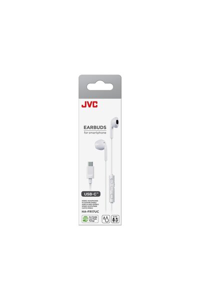 JVC Căști HA-FR17UC-W-U, cu fir, intraauriculare, microfon, USB-C, albe