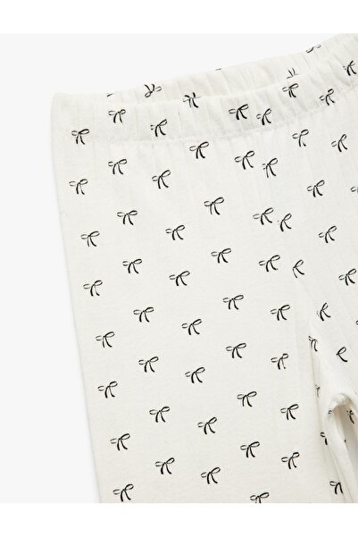 Koton Kız Çocuk Kanvas Pantolon 6Wkg40092Ak EKRU DESENLİ