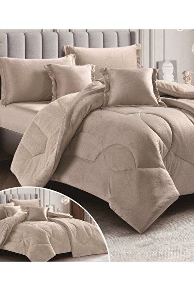 smart home Double-sided winter Comforter (velvet side & fur side) Filled bedspread, 4-piece set, 230x170cm