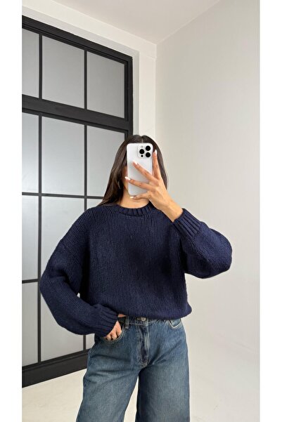 Gaus سترة محبوكة باللون الأزرق الداكن GAUS-00511