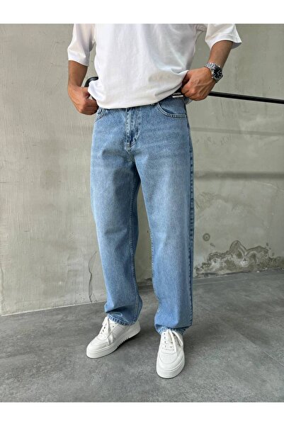 XPUPPETWEAR Dokulu Mavi Basic SN-04 Baggy Jean