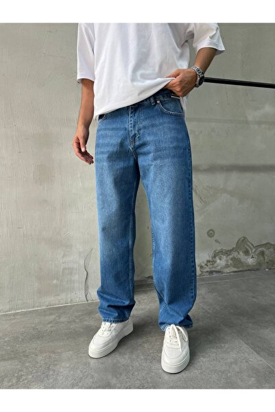 XPUPPETWEAR Mavi Basic Efektli SN-04 Baggy Jean