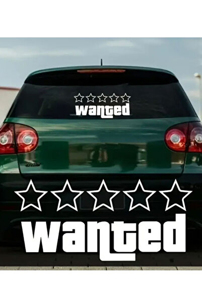 3MG GTA Wanted 5 Yıldız Sticker (Beyaz)