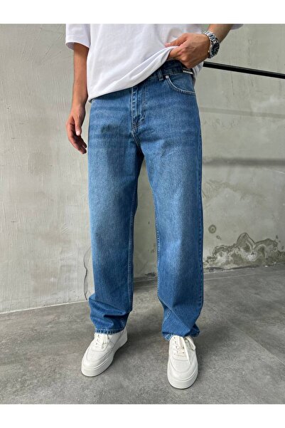 XPUPPETWEAR Mavi Basic Efektli SN-04 Baggy Jean