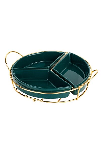 Trendy's TRENDY'S fruit tray, with three compartments, golden green