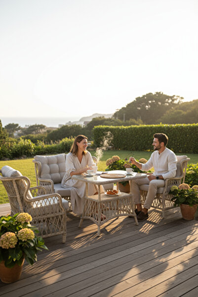 Sun Patio Luna Latte 2+1+1 Balkon Takımı