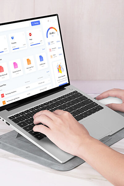 hoco. حقيبة كمبيوتر محمول متعددة الوظائف مقاس 14 بوصة من سلسلة GT5 Delight - رمادي