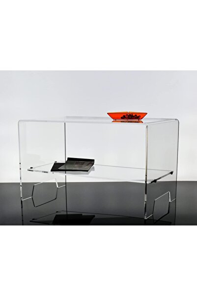 Slasa Modern Acrylic Coffee Table 40×69×41 cm – Transparent, Lightweight, No Assembly, Stylish Accent