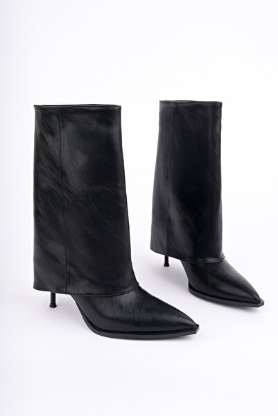 Madam Tarz ROSE-1400 Cizme scurte pliate cu toc subțire