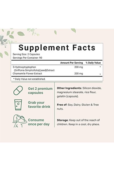 Micro ingredients أقراص 5HTP (كبسولات 5HTP سائلة)، مستخلص بذور غريفونيا، 200 ...