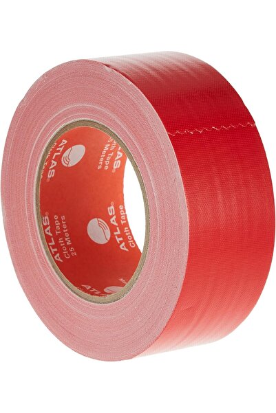 Atlas شريط ربط/قماش 50 مم × 25 مترًا أحمر AS-BTC2025-RD