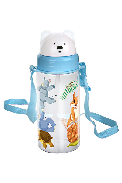 Emofom زجاجة مياه جلوسا 400 مل مع غطاء انزلاقي وشفاطة، زجاجة مياه للأطفال