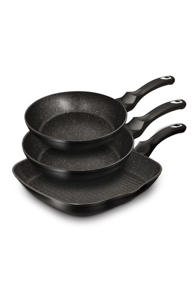 Other SET DE 3 TĂVI DE GRANIT BERLINGER HAUS BH-6157 NEGRU ARGINTIU