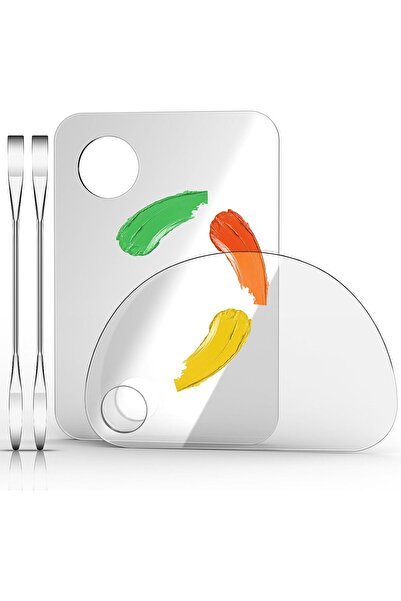 US Acrylic لوحة مكياج أكريليك، مجموعة لوحة خلط 4 في 2 مع ملعقة مسطحة