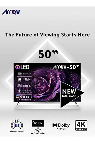 ARROW 50'' INCH QLED 4K Google TV with 120HZ DLG + 60Hz panel