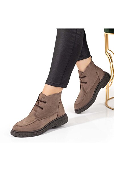 Modlet.ro Women's brown short leather boots MOD09871