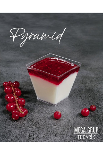 MEGA PYRAMİD MİKA SUNUM KASESİ KAPAKLI 20 Li