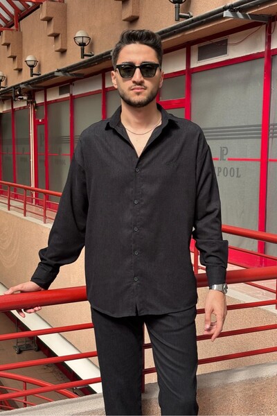 inpool Erkek, nakış detaylı, regular-fit, kışlık-baharlık, ince fitilli kadif...