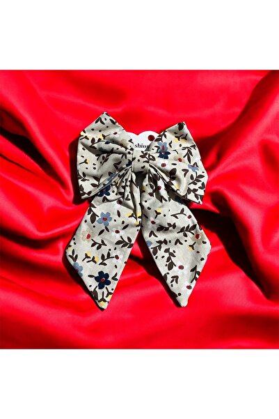 Store Floral patterned fabric automatic bow hair clip