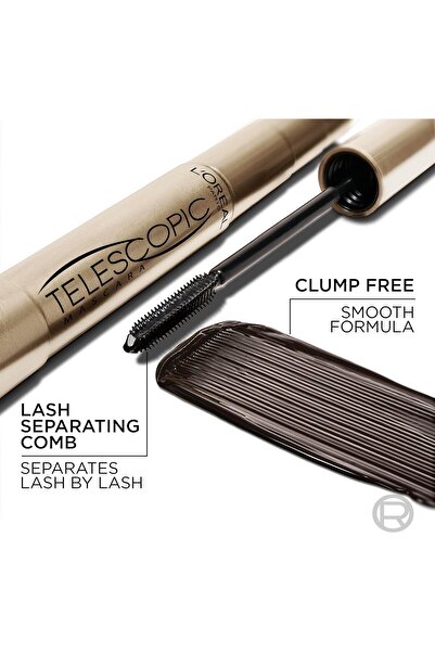 L'Oreal Paris L’Oréal Paris Makeup Original Telescopic Lengthening Mascara, Black Brown, 0.27 Fl Oz (1 Count)