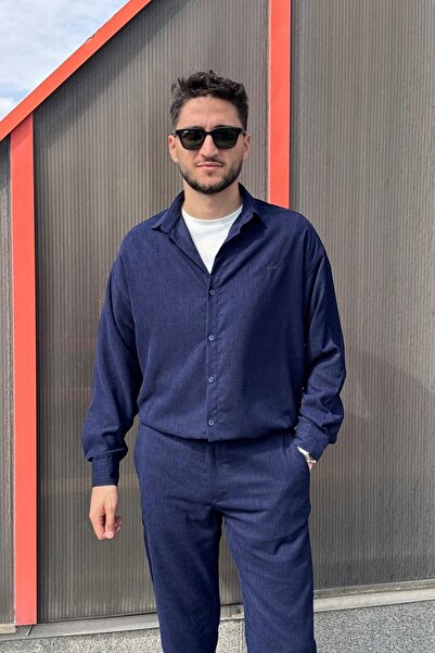 inpool Чоловіча сорочка з вишивкою, regular-fit, зимова-весняна, з тонким кантом, оксамитова сорочка G16