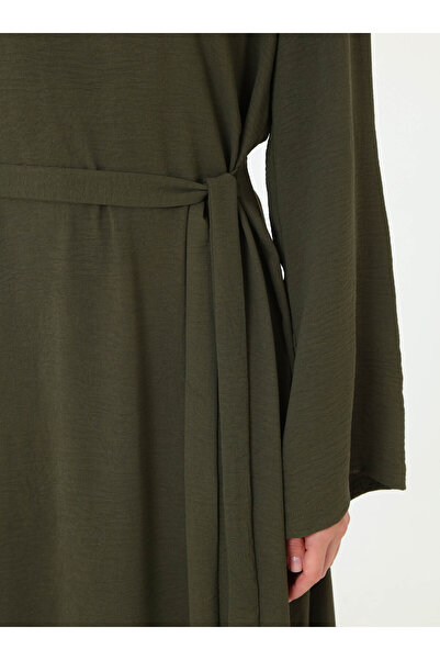 Refka Φόρεμα Τσότσιρ με λεπτομέρεια πλεξούδας στο πλάι - Χακί -