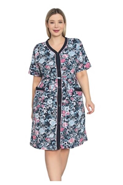 Uramag Capot Dama cu Nasturi, Bumbac, Maneca Scurta, Gri, 2XL