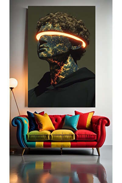 özkacar Sculptură în tonuri de neon 1 Tablou pe pânză pentru decorarea casei,...