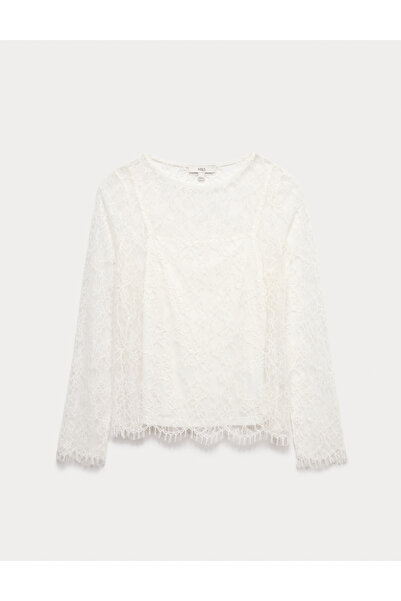 Marks & Spencer Dantel Uzun Kollu Bluz