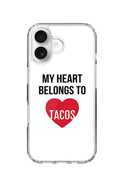 Stylizedd جراب MagSafe كلاسيكي شفاف لهاتف iPhone 17، غطاء شفاف ناعم هجين - قلبي ينتمي إلى التاكو