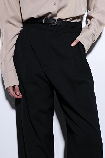 Antioch Black Pleated Palazzo Women's Trousers