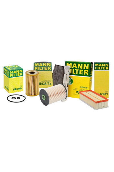 MANN Pachet Revizie Filtre Aer + Polen + Ulei + Combustibil Volkswagen Golf 6 1.6/2.0 TDI