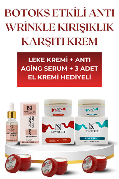 ns new secret cosmetic Botoks Etkili Krem+ Leke Kremi + Anti Aging Serum+3 Ad...