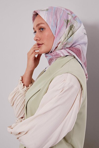 Levidor Βαμβακερό κασκόλ με έθνικ σχέδιο σε μπλε ναυτικό χρώμα