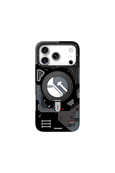 Youngkit iPhone 17 Pro Max Uyumlu Kılıf M-safe Şarj Özellikli Starship Serisi Kapak Siyah