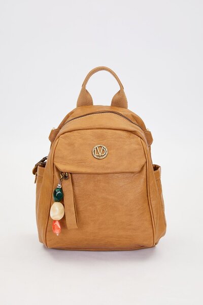 Levidor Coffee Stone Charm Detailed Shoulder Bag