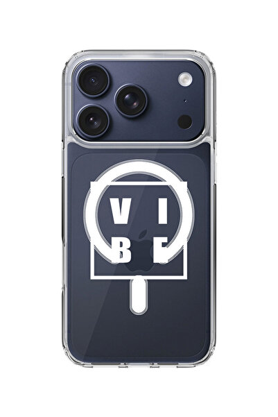 Stylizedd جراب MagSafe كلاسيكي شفاف لهاتف iPhone 17 Pro، جراب هجين ناعم مرن شفاف - Vibe