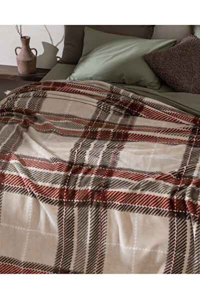 Madame Coco Antonin Double Welsoft Printed Blanket - Beige/Coffee