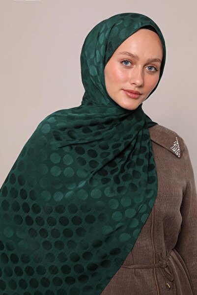 Levidor Zümrüt Benek Desenli Jakar Capri Şal