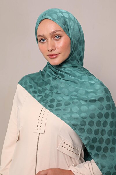 Levidor Green Speckled Patterned Jacquard Capri Shawl
